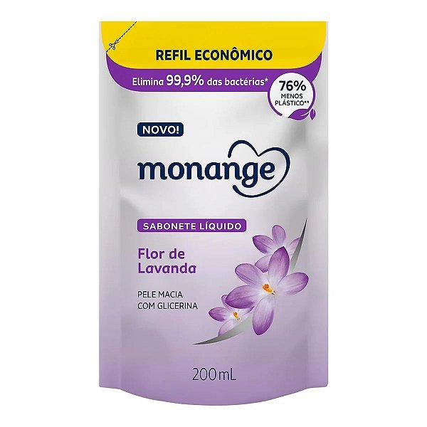 Sabonete Líquido Monange Flor De Lavanda 200ml Refil