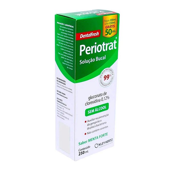 Enxaguatório Bucal Periotrat Menta Sem Álcool 250ml