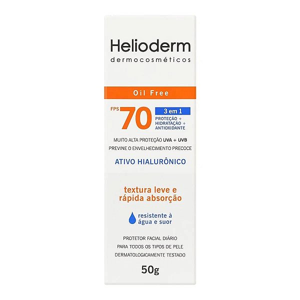 Protetor Solar Facial Helioderm FPS 70 Oil Free 50g