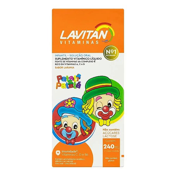 Suplemento Vitamínico Infantil LAVITAN Patati Patatá Sabor Laranja Solução Oral 240ML