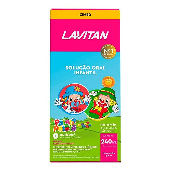 Multivitamínico Infantil Lavitan Sabor Tutti Frutti 240ml Solução Oral