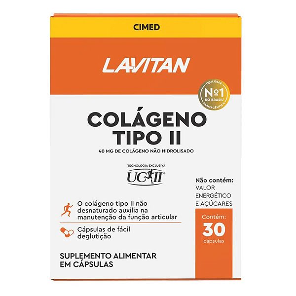 Colágeno Tipo II Lavitan 40mg 30 Cápsulas