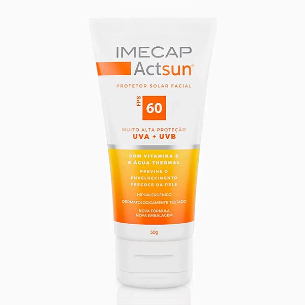 Protetor Solar Facial Imecap Actsun FPS60 Sem Cor FQM 50g