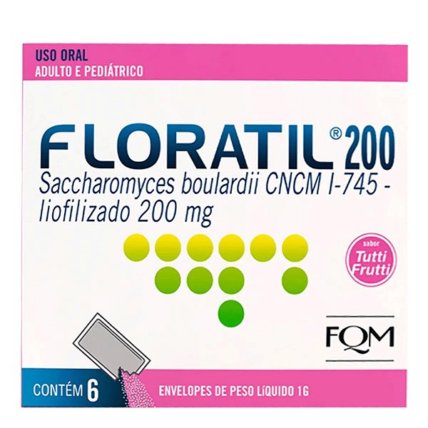 Antidiarreico Floratil Pediátrico 250mg 6 Sachês