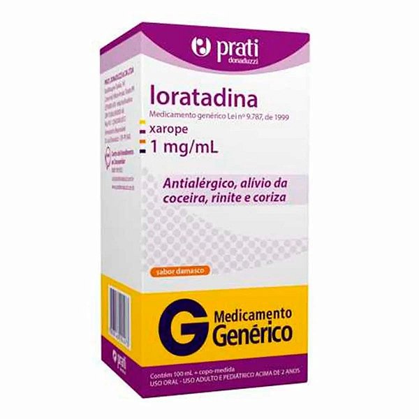 Antialérgico Loratadina 1mg/ml Genérico Prati-Donaduzzi 100ml