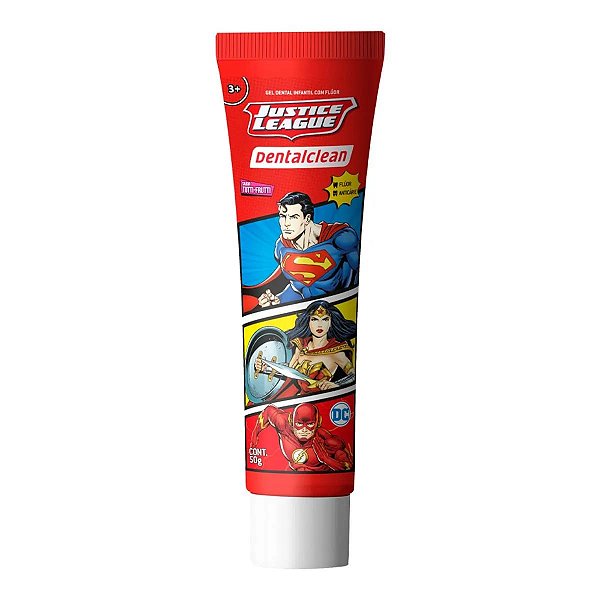 Pasta de Dente Infantil Dentalclean Liga da Justiça Tutti Frutti 50g