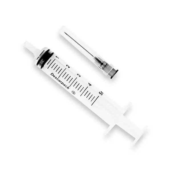 Seringa Descartável 5ml com Agulha 25x0,70mm - Descarpack