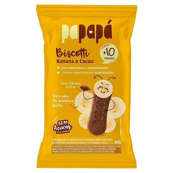 Biscoito Papapa Biscotti Banana e Cacau 60g