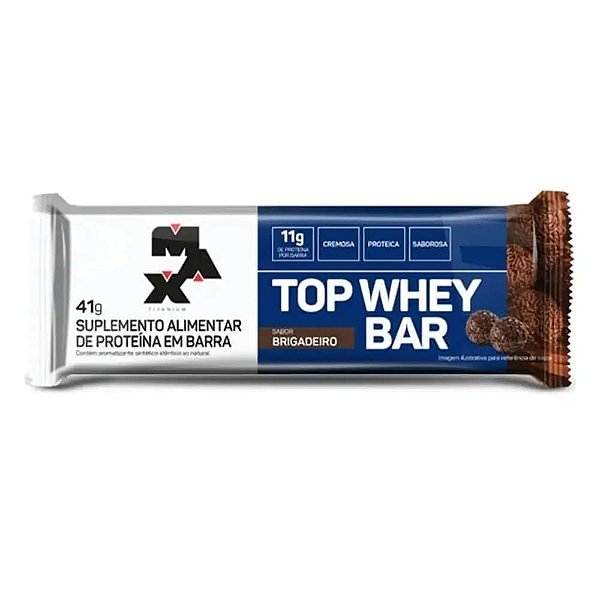 Barra de Proteina Top Whey Bar Brigadeiro 41G Max Titanium