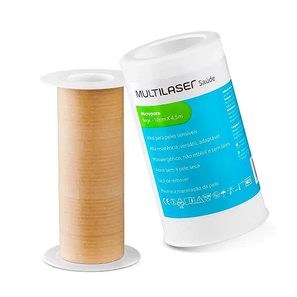 Micropore Bege - 10 x 4,5 cm - Multilaser Saude - HC318