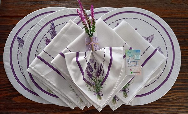 Kit Mesa Posta Lavanda C/ 16 Peças