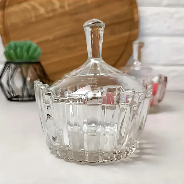 Potiche Em Vidro Milan Decorativo Bomboniere 240ml R$24,99