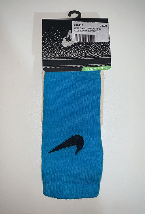 MEIA CANO LONGO NIKE - AZUL FANTASIA/PRETO
