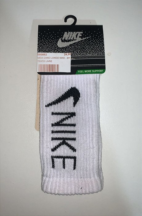 MEIA CANO LONGO NIKE - BRANCO/PRETO