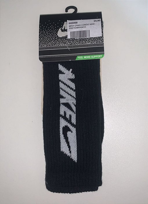 MEIA CANO LONGO NIKE - PRETO/BRANCO
