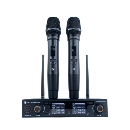 MICROFONE S/ FIO KADOSH DUPLO UHF K502M PRETO