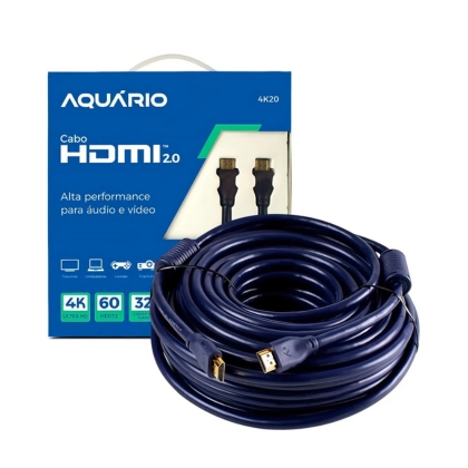 CABO HDMI X HDMI AQUARIO 20M 2.0 4K 3D 4K20