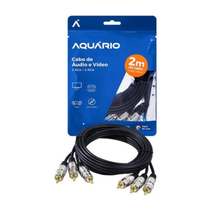 CABO AUDIO/VIDEO AQUARIO 3 RCA + 3 RCA 2M CBO-502