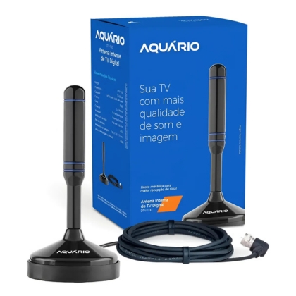 ANTENA TV AQUARIO 5 EM 1 HDTV CABO 2.5M DTV-100