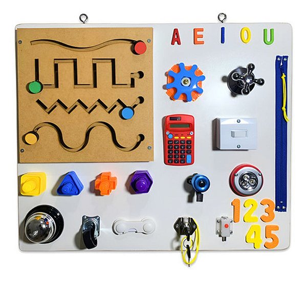 Painel Sensorial Montessori Infantil De Atividades Grande Branco