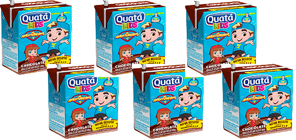 KIt 6 Achocolatado Kids 180ml Quatá