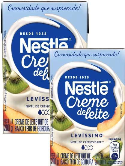 Kit 2 Creme De Leite Levíssimo 200g Nestle