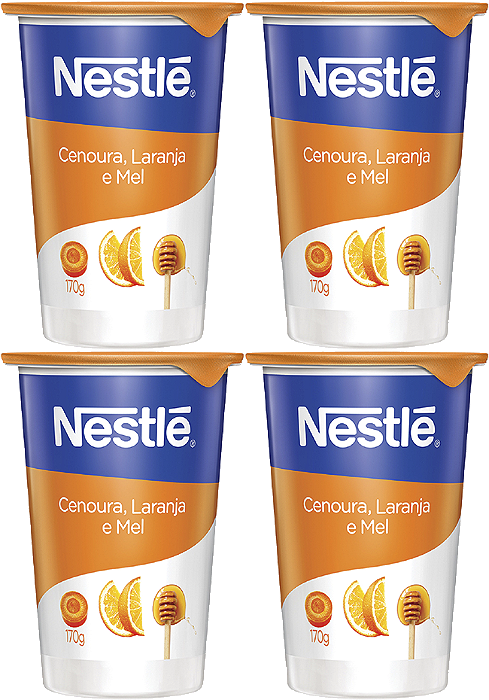 Kit 4 Iogurte Integral Cenoura, Laranja e Mel 170g Nestlé
