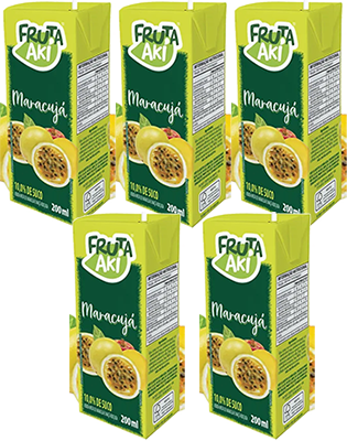 Kit 5 Suco Maracuja 200 ml Fruta Aki