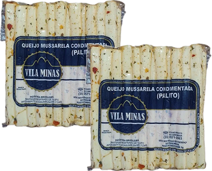 Kit 2 Queijo Mussarela Palito Condimentado 200g Vila Minas