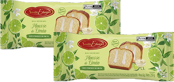 Kit 2 Bolo Recheado Mousse De Limão 250g Santa Edwiges