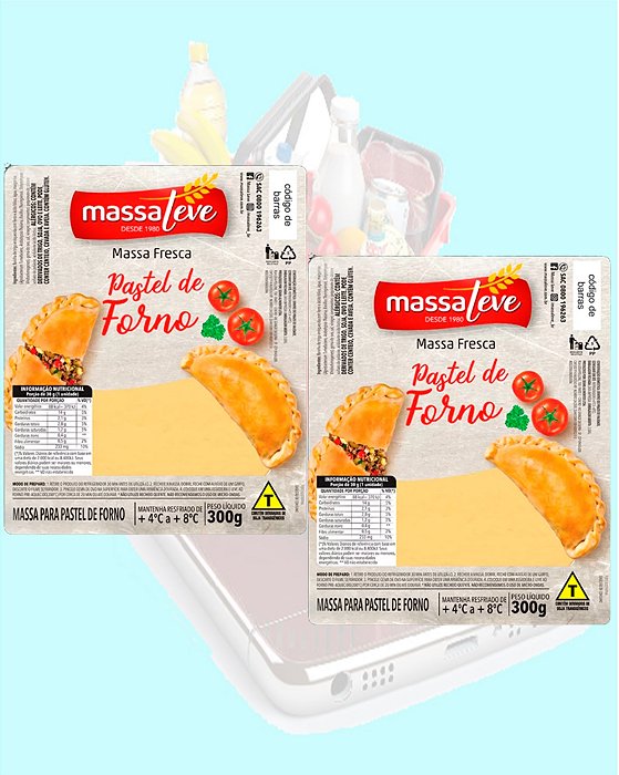 Kit 2 Massa Pastel De Forno 300g Massa Leve