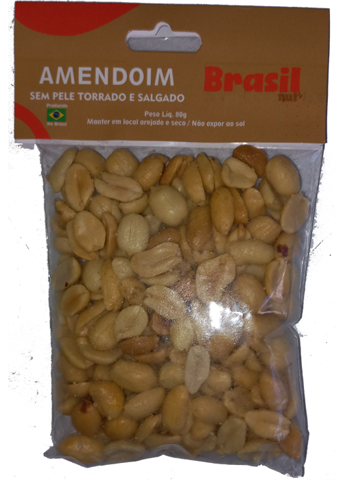 Amendoim Sem Pele Torrado e Salgado 80g Brasil Nut