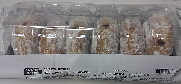 Donuts Recheio Nutella 420g Melhor Bocado Cx.6 Unid.