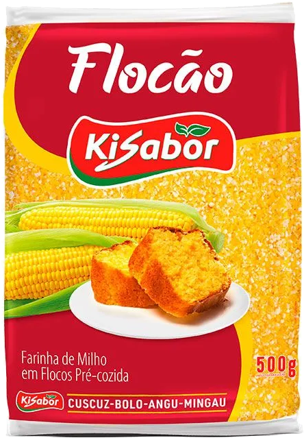 Farinha De Milho Flocão 500g Kisabor