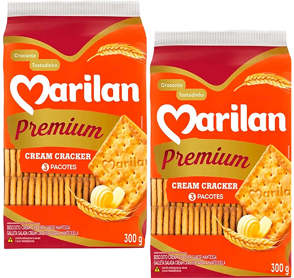 Kit 2 Biscoito Cream Crack Premium 300g Marilan