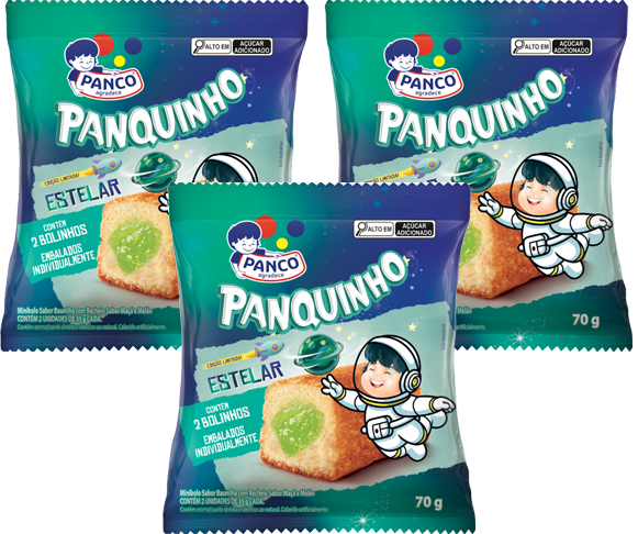 Kit 3 Bolinho Baunilha Com Maçã e Melão 70g Panco