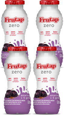 Kit 4 Garrafinha Iogurte Ameixa Zero 160g Frutap