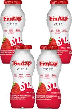 Kit 4 Garrafinha Iogurte Morango Zero 160g Frutap
