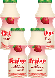 Kit 4 Garrafinha Leite Fermentado Morango 170g Frutap
