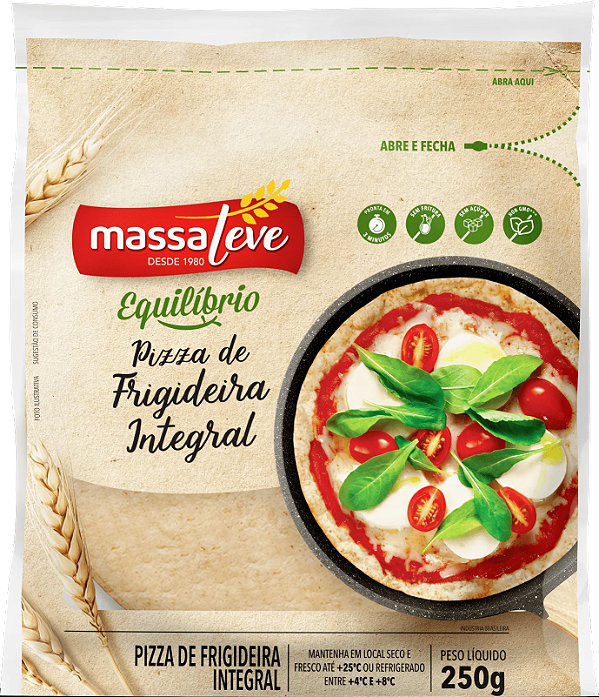 Massa Pizza Frigideira Integral 250g Massa Leve