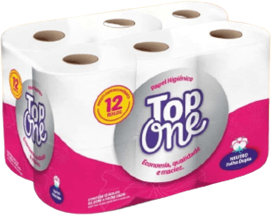 Papel Higiênico Pct.12 Rolos 20Mts  Folha Dupla Top Oner