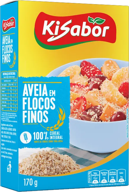 Aveia Flocos Finos Integral 170g Kisabor
