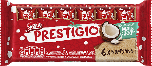Bombons Chocolate Prestigio 114g Nestle Flowpack
