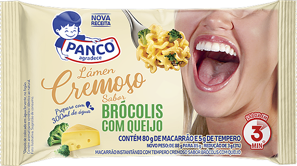 Macarrão Lámen Brócolis Com Queijos Cremoso 85g Panco
