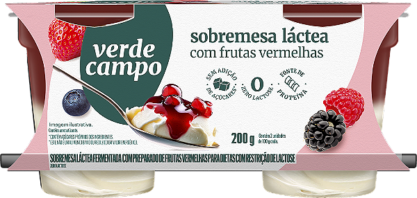 Sobremesa Com Frutas Vermelhas 200g Verde Campo