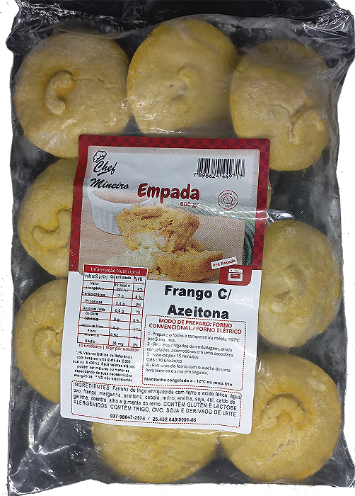 Empada Frango Com Azeitona 600gr Chef Mineiro