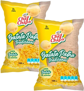 Kit 2 Batata Palha Tradicional 100g Chef Chips