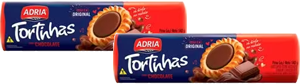 Kit 2 Biscoito Tortinha De Chocolate 140g Adria