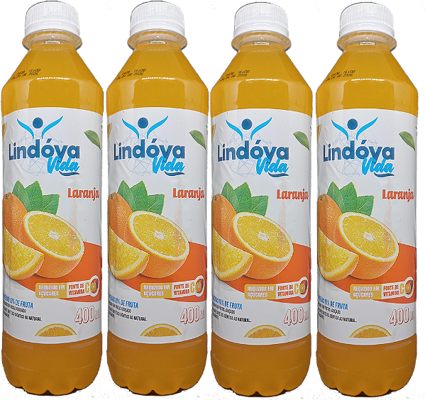 Kit 4 Suco De Laranja 400ml Lindoya Vida