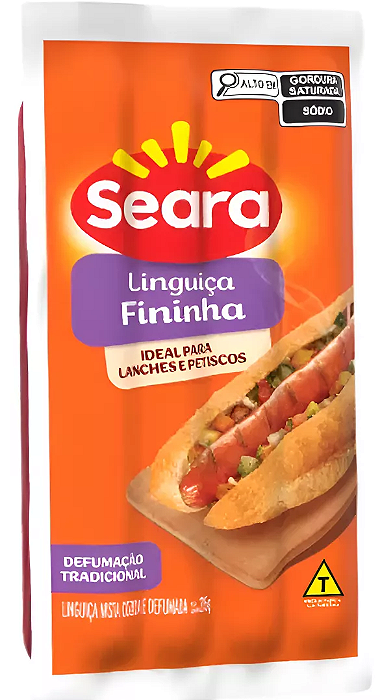 Linguiça Fininha Defumada 215g Seara